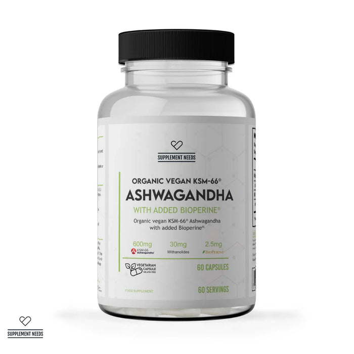 Supplement Needs Ashwagandha Organic Vegan Ksm-66 - 60 Capsules